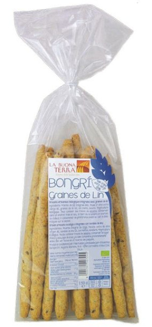 Paluszki Chlebowe Razowe Grissini Z Siemieniem Lnianym Bio 150 G - La Buona