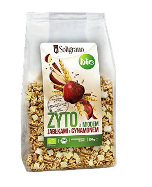 Żyto Ekspandowane Z Jabłkiem W Polewie Z Miodem I Cynamonem Bio 150 G - Sol
