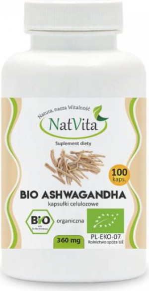 Ashwagandha BIO 360mg 100 kapsułek NatVita