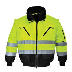 Kurtka ostrzegawcza Pilot 3w1 Czarny Żółty 3XL