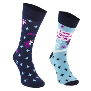 Skarpetki rekreacyjne Funny Socks, niebieskie jednorożce 35-38
