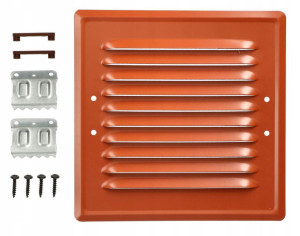 Kratka Wylotowa Metalowa Z Siatką 165x165mm Cegła