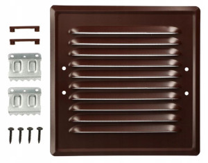 Kratka Wylotowa Metalowa Z Siatką 165x165mm Brąz