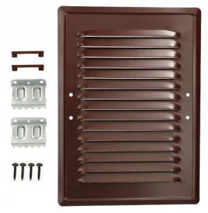 Kratka Wylotowa Metalowa Z Siatką 165x230mm Brąz