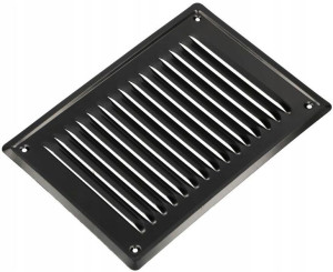 Kratka Wentylacyjna Metalowa Siatką 14x21 Czarna