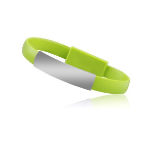 Bransoletka kabel USB na micro USB zielona