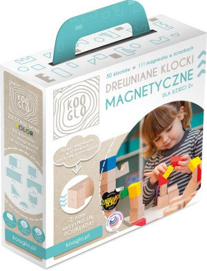 Klocki magnetyczne drewniane Kooglo Polskie 30 el.