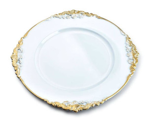 Blanche Colours Podtalerz Dekoracyjny Biało-złoty Wzór 33cm