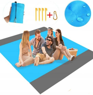 MATA PLAŻOWA KOC PIKNIKOWY 200x210 Wodoodporny XXL