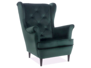 Fotel Lady Matt Velvet 75 Zielony / Wenge