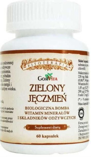 Zielony jęczmień młody jęczmień 220mg 60 kapsułek GorVita