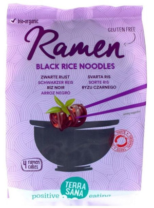 Makaron Ramen Noodle Z Ryżu Czarnego Bezglutenowy Bio 280 G - Terrasana