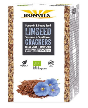 Krakersy Lniane Bezglutenowe Bio 100 G - Bonvita