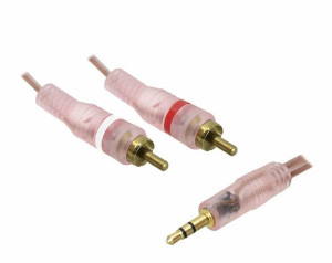 Kabel Jack 3.5 -2 Wtyki Rca, Przeźroczysty, Hq, 3m