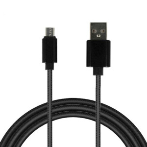 Kabel TYP 1 USB na micro USB metalowe końcówki QC 3.0 1 metr czarny