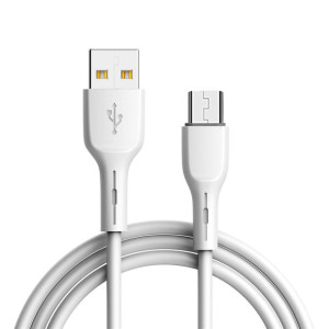 Kabel Silikonowy USB na micro USB QC 3.0 1 metr biały