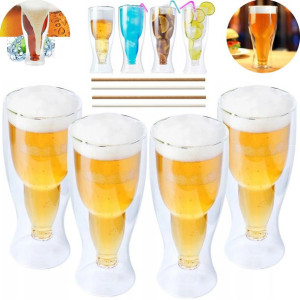 4x Szklanka Termiczna Do Piwa 500ml 21,5cm