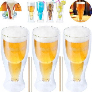 3x Szklanka Termiczna Do Piwa 500ml 21,5cm