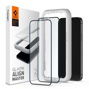 Szkło hartowane SPIGEN ALM GLASS FC 2-PACK iPhone 12 PRO MAX czarny