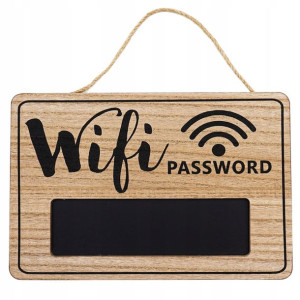 Tabliczka Tablica Ścienna Drewniana Wifi Password