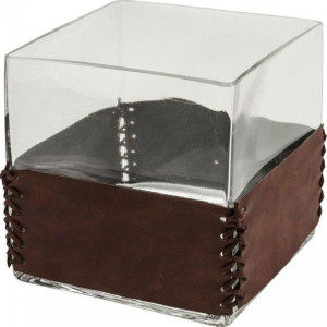 Wazon String Visible Square 15x15 cm brązowo-transparentne sfmeble