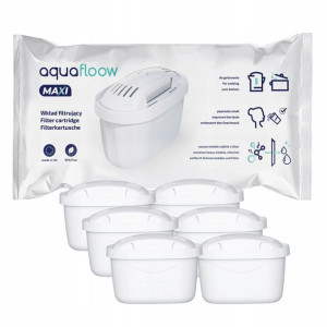 6x Filtr Aquafloow MAXI do dzbanków: Brita, Aquaphor, Dafi (ZAMIENNIK)