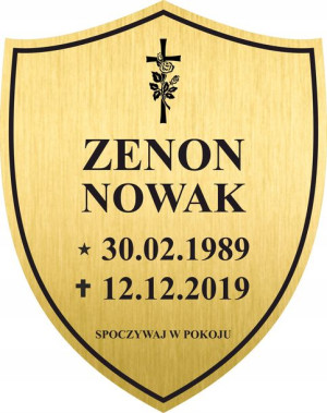 Tabliczka nagrobna tablica na grób nagrobkowa
