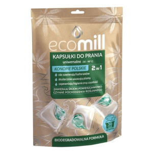 Mill clean ECO kapsułki do prania 2w1 - polskie konopie - 30 sztuk