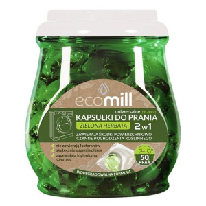 Mill clean ECO kapsułki do prania 2w1 - Zielona Herbata - 50 sztuk