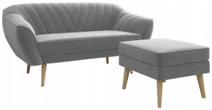 Skandynawski narożnik Sofa 3 osobowa z podnóżkiem