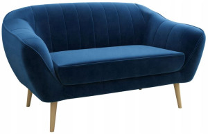 Skandynawska 2 osobowa sofa wysokie nóżki pasy - GAJA