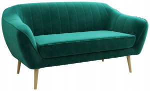 Skandynawska 3 osobowa sofa wysokie nóżki pasy - GAJA