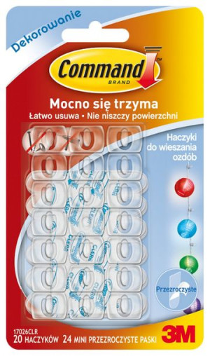 3M Command Haczyki 20szt Plastikowe 17026clr..