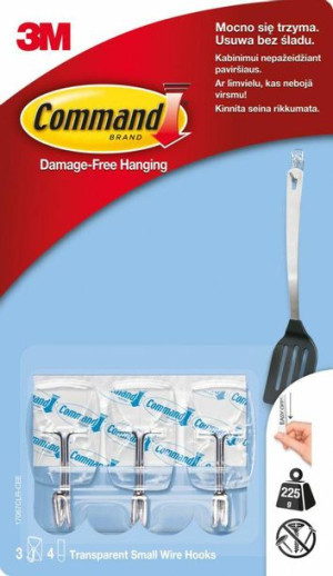 3M Command Haczyki 3szt Metalowe 17067 CLR-CEE..
