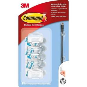 3M Command Uchwyt Do Kabli 4szt Transparentne Plastikowe 17017..