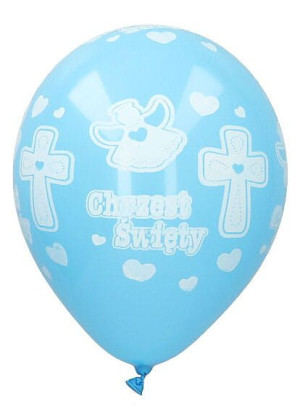 Balony Chrzest Święty Niebieskie 25cm,6szt
