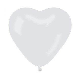 Balony Lateksowe Serca Białe 50 Szt
