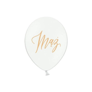 Balon Lateksowy Biało-złoty Mąż 25cm, 5szt