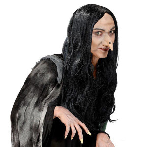 Peruka Wiedźmy Czarna Długa Czarownica Halloween