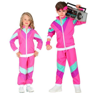 Strój Mały Dres Lata 80 Ortalion Różowy Mix - 128