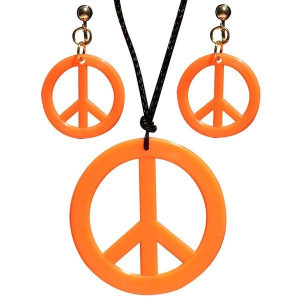 Biżuteria Zestaw Hipisa Hipis Woodstock Pomarańcz