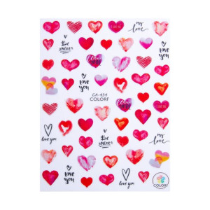 Naklejki do paznokci cienkie samoprzylepne walentynkowe Nr CA-434