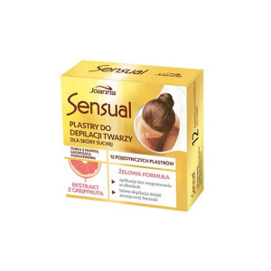 Plastry do depilacji twarzy żelowe Joanna Sensual grejpfrut skóra sucha 12s