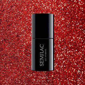 Lakier hybrydowy Semilac Burgundy Red Glitter 7 ml Nr 318