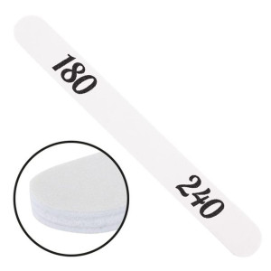 Pilnik do paznokci prosty biały środek 180/240 CU-12 High Quality
