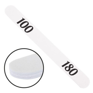 Pilnik do paznokci prosty biały środek 100/180 CU-12 High Quality