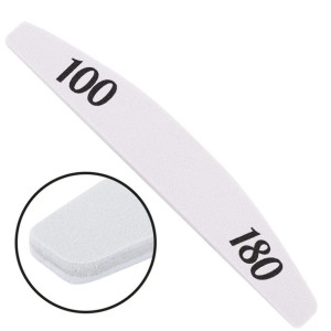 Pilnik do paznokci łódka półksiężyc biały środek 100/180 CU-11 High Quality