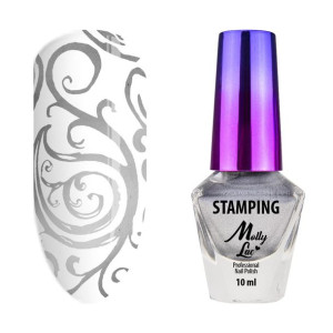 Lakier do stempli i stampingu Molly Lac 10 ml Srebrny Nr 3