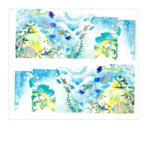  Naklejki wodne do paznokci arkusz  6,5 x 5,5 cm na 10 palców yb Nr 741