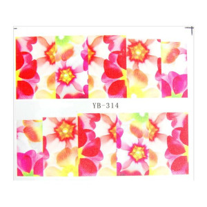 Naklejki wodne do paznokci arkusz  6,5 x 5,5 cm na 10 palców yb Nr 314